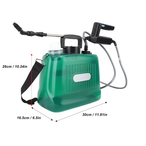 8L Batteriebetriebener Gartensprüher, 2000 MAh Wiederaufladbarer Elektrischer Sprüher Zum Gießen von Blumen, Sterilisator, Autoreinigung (Green)