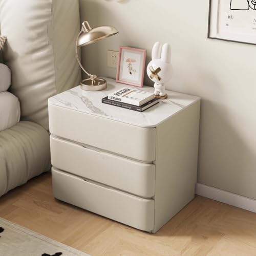 BK&MF Moderna mesilla de Noche de losa de Roca,Sencilla mesilla de Noche para Dormitorio Mesilla de Noche Minimalista con 3 cajones para salón Estudio,C,35x40x60cm(14x16x24inch)