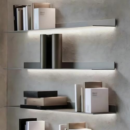 SGeneE Wall Shelves 1pcs Floating Display Shelf with Built-in Illuminated