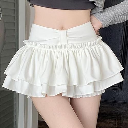 Kawaii Lolita Mini Skirt Harajuku Goth Fashion Gothic Clothes Midi Waist Vintage Layered Short Tiered Skirt4