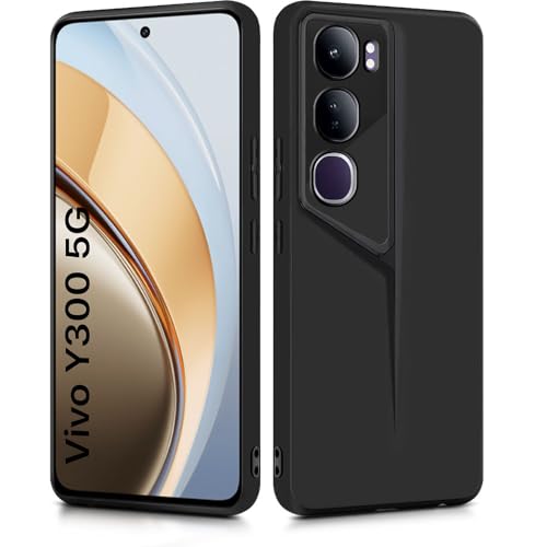 Image of WOW IMAGINE Slim Back Cover for Vivo Y300 5G | Blade Series Ultra Thin Case with Lightweight Design | Camera Protection | Soft Matte Silicone Flexible Mobile Case - Black