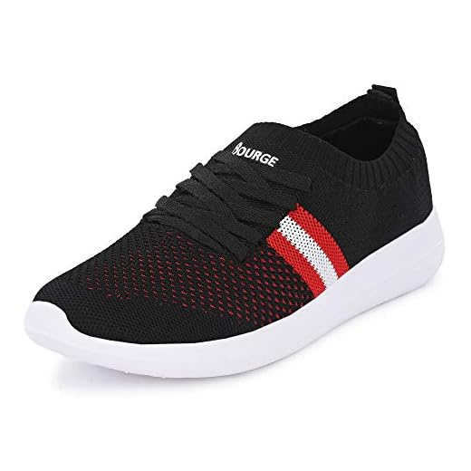 Bourge Men Loire-z190 Black and Red Running Shoes-9 UK (43 EU) (10 US) (Loire-129-09)