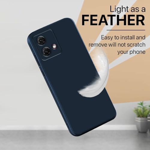 Image of Back Cover for Motorola Moto G84 5G | Full Camera Protection | Premium Liquid Silicon Case | Flexible Bumper Case for Motorola Moto G84 5G (Dark Blue)