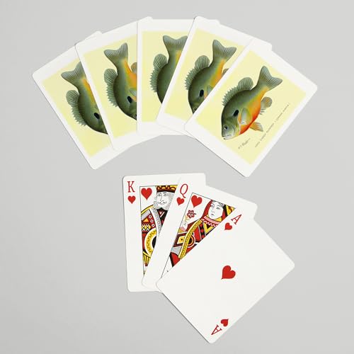 Baraja de 52 cartas estilo póker con arte pez sunfish miniatura 7
