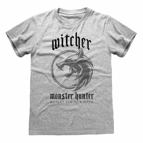 T-Shirt The Witcher Loup XL vêtement Heroes Inc coton noir mode geek pour gamer