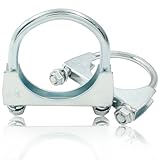 Zorveiio 2-1/2'' U Bolt Muffer Exhaust，Heavy Duty Exhaust Clamp with Saddle Style U-Bolt Pack of 2