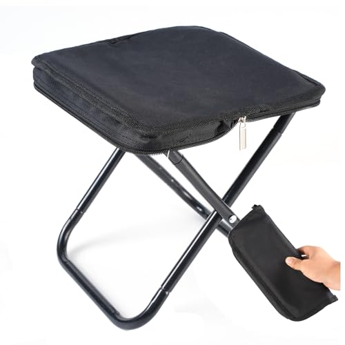 usouioo Camping Stool 12 Inch Portable Folding Stool with Carry Bag Weight Load 220lbs Portable Stool for Camping Fishing Hiking BBQ
