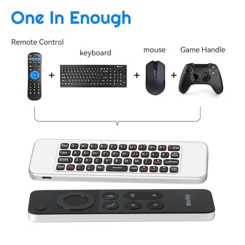Image of 4-in-1 W3 Air Mouse, 2.4g Lightweight Voice Remote Control, Wireless Remote Control with Keyboard, Suitable for Shield /Android TV Box /Computer /Projector /HTPC /All-in-one Machine(Black Gray)