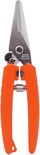 Zenport Z109 - Tijeras de corte de racimo de flores inoxidables, hoja dentada, 7.5 pulgadas, color naranja