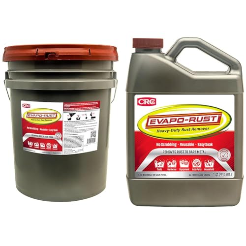 Evapo-Rust The Original Super Safe Rust Remover, Water-based, Non-Toxic, Biodegradable, 5 Gallons & CRC, Heavy-Duty Rust Remover, Reusable, Acid-Free, Non-Corrosive, Water-based, 32 oz