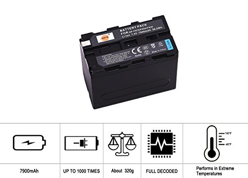 DSTE Lot de 2 batteries de rechange NP-F970 compatibles avec NP-F930 NP-F950 NP-F960 et Sony CCD-SC55 CCD-SC65 CCD-TR67 CCD-TR76 CCD-TR87 CCD-TR516 CCD-TR555