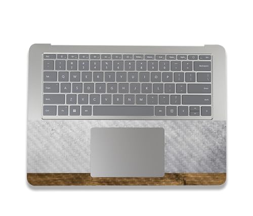 Image of MightySkins Carbon Fiber Skin Compatible with Microsoft Surface Laptop Studio 2 (2023) Full Wrap Kit - Concrete Wood | Protective, Durable Textured Carbon Fiber Finish | Made in The USA