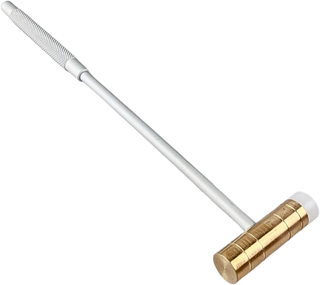 9.5" (24.1 cm) Dual-Headed Brass & Nylon Hammer | 9.75" (24.8 cm) Overall Length | Non-Scratch | Textured 2.75" (7 cm) Grip | Essential for Jewelry Making & Crafts