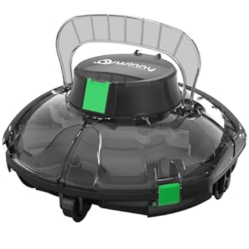 WINNY POOL CLEANER Aspirador De Pó Robótico Sem Fio Para Piscinas - Sucção Potente E Design Transparente Para Limpeza Sem Esforço De Piscinas Acima Do Solo De Até 645 Pés Quadrados