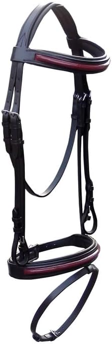 Leather Bridle for English Saddle Set | Plain Hunter Soft Padded Leather Bridle RSD Cherry Center Available in Black, Brown, London and Chestnut Color
