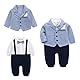 Famuka Baby Anzug Festanzug Smoking Sakkos Baby Junge Taufe Hochzeit Fotoshooting Babykleidung (Blau,12M)