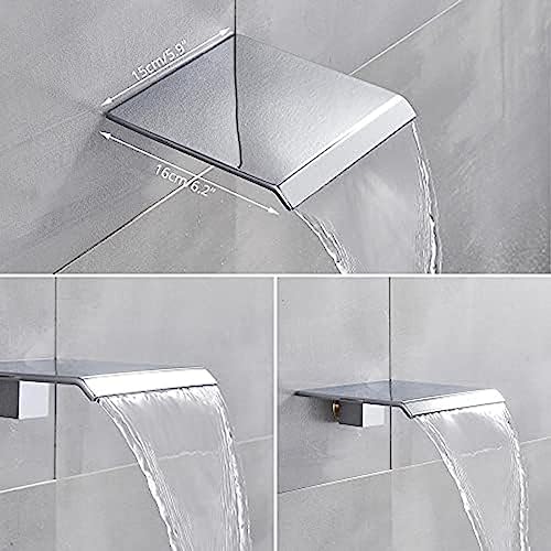 Ensemble de douche chrome 3 voies avec mitigeur de bain mural complet