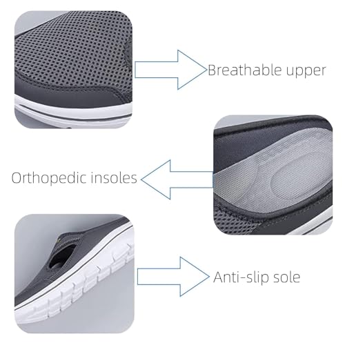 Meaboots Comfort Breathable Support Sports Sandals for Men Orthopedic Sportshollow-out Summer,Unisex Adults Slip on Shoes3