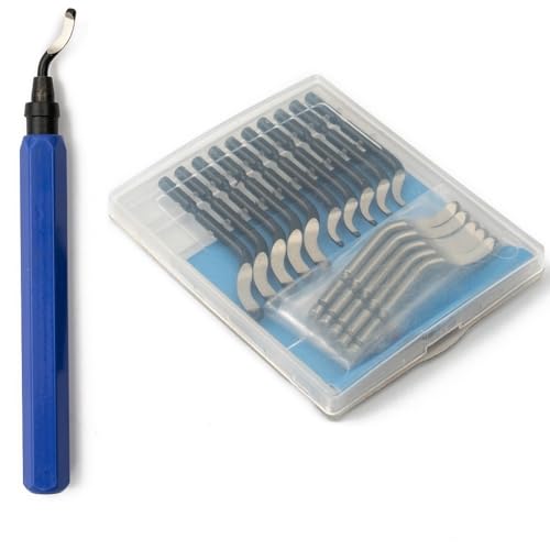 15 piezas de herramientas de desbarbado de metal para reparación de rebabas, paquete de 5 unidades de plástico y metal, 15 piezas de mango, kit de herramientas de desbarbado para quitar rebabas de