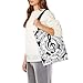HUGS IDEA Music Notes Print Shoulder Bag for Women Linen Tote Purse Lightweight Shopping Bag Fashion College Handbag for Teen Girl Reusable Top-handle Portable Laptop Bag