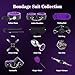 BDSM Sex Bondage Kit Restraints - 12PCS Sets with Adjustable Handcuffs Collar Ankle Cuff Blindfold Feather Tickler Anal Plug Adult Games Sex Toys for Men Women Couples Purple