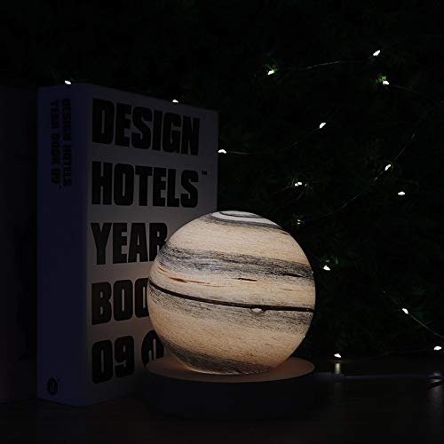 Night Light Solid Wood Base Planetary Led Light Creative Bedroom Lamp Night Lamp Illusion Lamp