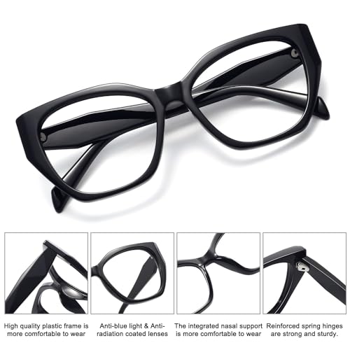 Image of MEETSUN Blue Light Blocking Glasses for Women Trendy Cat Eye Frame