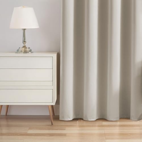 Image of LINENWALAS 100% True Blackout Solid Curtains for Window (5 Feet)-Set of 2 Panels|Matte Finish Complete Light Block|Thermal Insulated & Noise Reducing Room Darkening Curtains|UV Protection (Platinum)