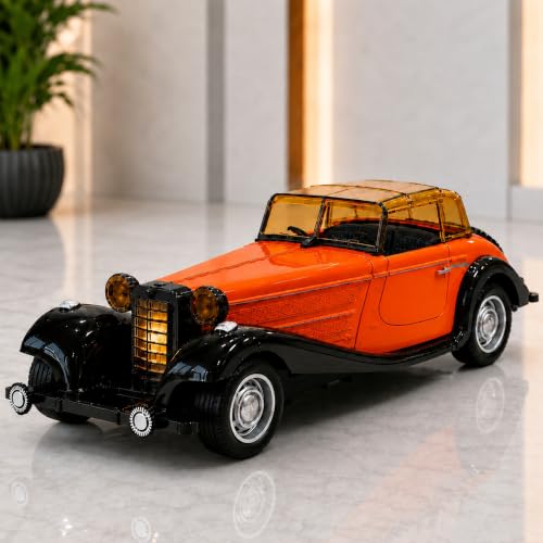 Image of GRAPHENE 1:32 Die Cast Metal Vintage Toy Car Pull Back Action Light Sound Openable Doors Detailed Interior Classic Retro Collectible Model Car for Kids Boys Girls Adults Car Collectors Birthday Gift