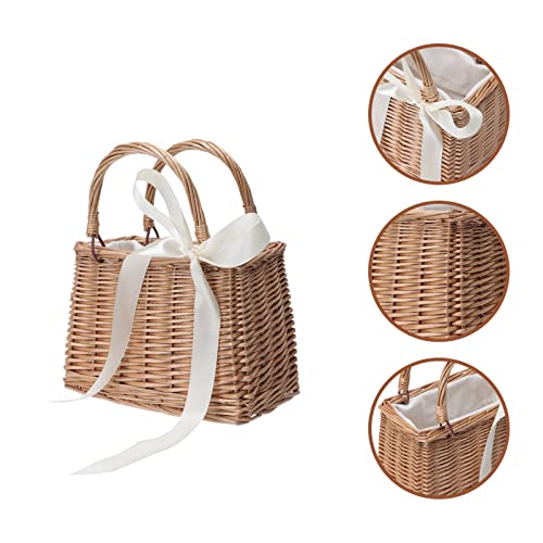 Bolso tejido pequeño de ratán 10.82X9.05X5.11 in miniatura 4