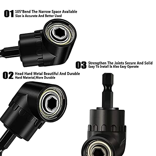 image for Fruholt Flexible Drill Bit Extension Set with Right Angle Attachment, 