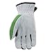 John Deere Men's Split Cowhide Leather Palm Gloves, Cut Resistant, Keystone Thumb, Flexible Fit, Green/Black, Large (JD00035-L)