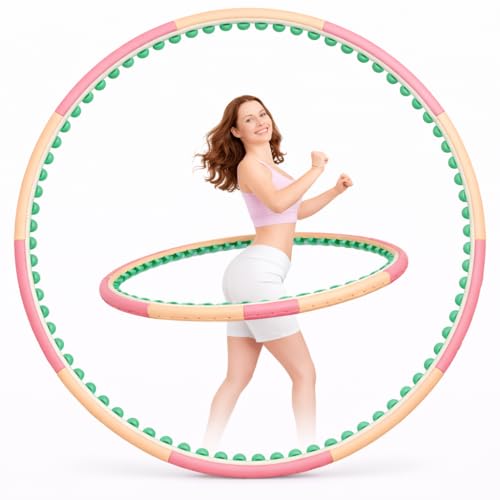 Health Hoop Weighted Fitness Hoop for Adults, Full Size 42.5' Large Diameter - Deep Massage Cushion Balls, Core Workout, Waist Training, Fat Burning Made in Korea (Advanced-2.5kg(5.5lb))