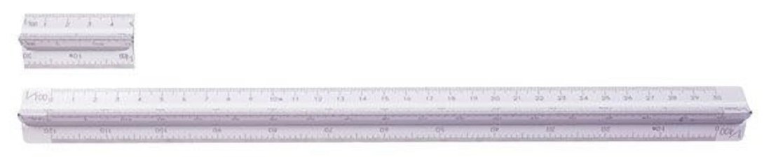 Règle triangulaire pour architectes Uchida aluminium 30cm 014-0115 - 2