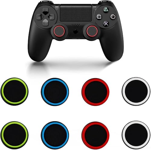 Kit 8 Grips Analógicos Multicolor para Controle PS3 PS4 PS5 Xbox One Series, Antiderrapante, Mais Conforto e Precisão Gamer