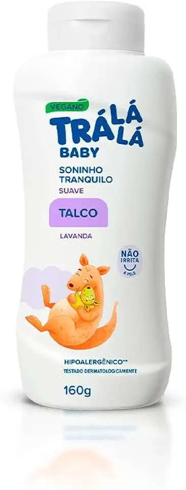 Trá Lá Lá Talco Suave Personagem Baby Branco E Roxo 160 G