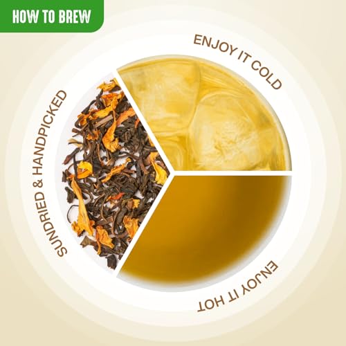 Image of Hindraj Lemon Lily Queen Lemongrass Marigold Herbal Loose Tea 35 g Natural Ingredients Citrusy & Floral Tea Blend Great for Iced Tea, Mocktails, No Sugar
