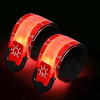 2 Brassards LED Rechargeables USB - Modes Clignotants, Réglables, Pour Course, Vélo, Sécurité Nocturne