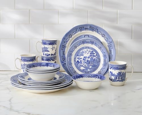 BrylaneHome 16 Piece Blue Willow Dinnerware Set - Blue