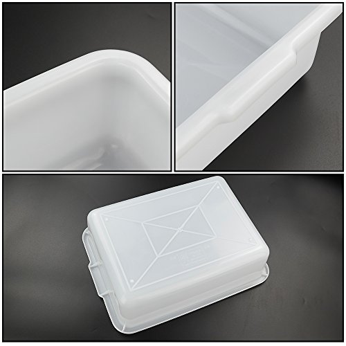 HOMMP 8 Quart White Small Bus Tub/Box, Small Rectangle Wash Basins, 4-Pack