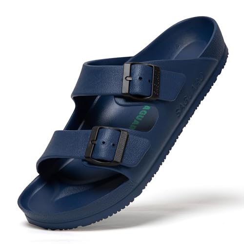 SAGUARO Sandali per Uomini Estate Regolabile Conveniente Pantofole da Giardino Morbida Scarpe da Mare Casa Doccia Nuoto Home Unisex Mules Traspirante Moda Supporto Ciabatte, Clog Blu 40