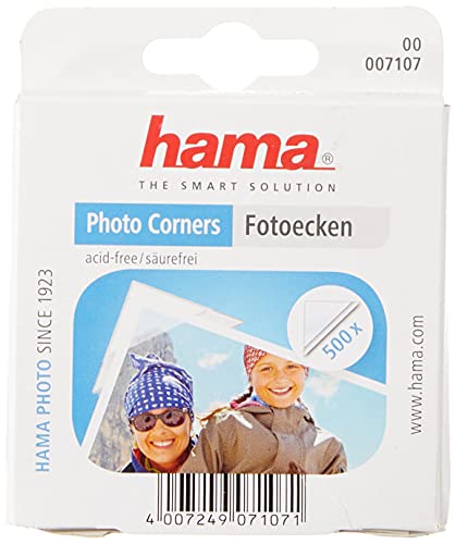 Hama Babyalbum Baby Feel (Fotoalbum mit 60 Seiten f&uuml;r 300 Fotos, Fotobuch f&uuml;r Kinderfotos, Album Format 29 x 32 cm) Sand & Fotoecken (500 St&uuml;ck, selbstklebend) transparent, wei&szlig;