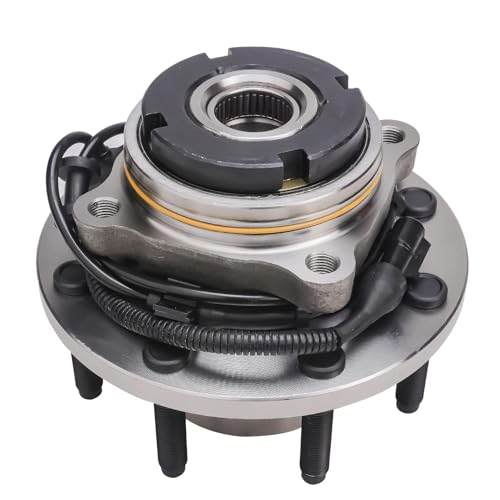 Image of Detroit Axle - 4WD SRW Front Wheel Bearing Hubs for 2003 2004 Ford F-250 F-350, 2003 2004 2005 Excursion Wheel Bearing and Hubs Assembly Replacement [w /ABS]
