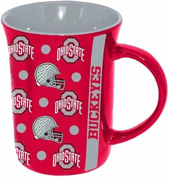 The Memory Company Officially Licensed NCAA 15oz. Line-Up Ceramic Coffee Mug, Ohio State University
