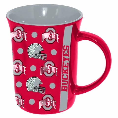 The Memory Company Officially Licensed NCAA 15oz. Line-Up Ceramic Coffee Mug Ohio State University
