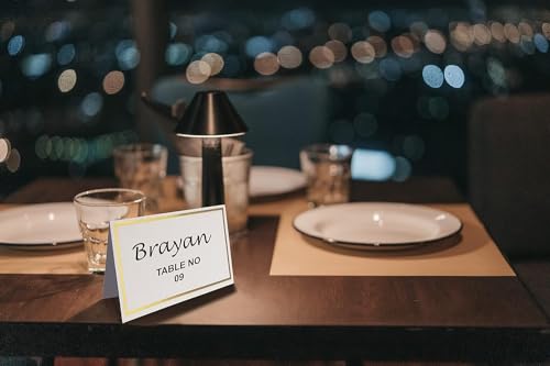 image for EVASTER Place Cards Pack of 60 Premium Tent Name Place Cards for Table