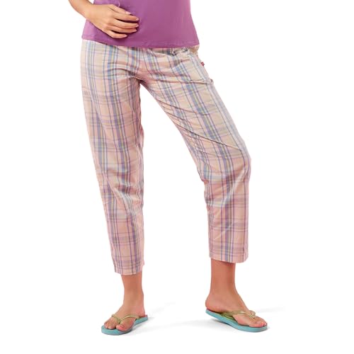 Image of Enamor Mid Rise Full Length Adjustable Drawstring Hangout Pant for Women - Relaxed Fit, Combed Cotton - E4A5
