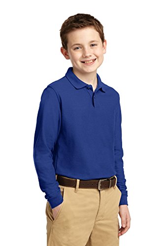 Port Authority Youth Long Sleeve Silk Touch Polo4