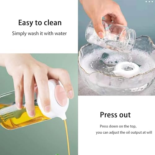 Image of Oblivion Oil Plastic Bottle Dispenser With Lid Clear Drip Free Spout Controlled - Oil Dispenser for Cooking, Easy Flow and Vinegar Bottle - Pourer Liquid Dispenser Transparent & Unbreakable (250 ML)