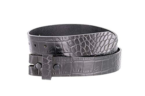 Belts.com Crocodile Embossed Leather Belt, 1-3/8" (35mm) Wide, Black, Unisex Adult2